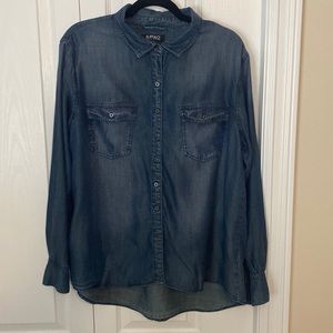 Buffalo David Bitton Long Sleeve Button Up Jean Shirt Size XL